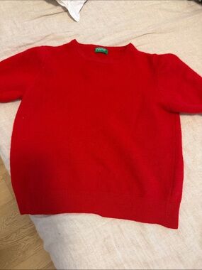 United Colors Of Benetton Vibrant Red Crewneck Sweater XS